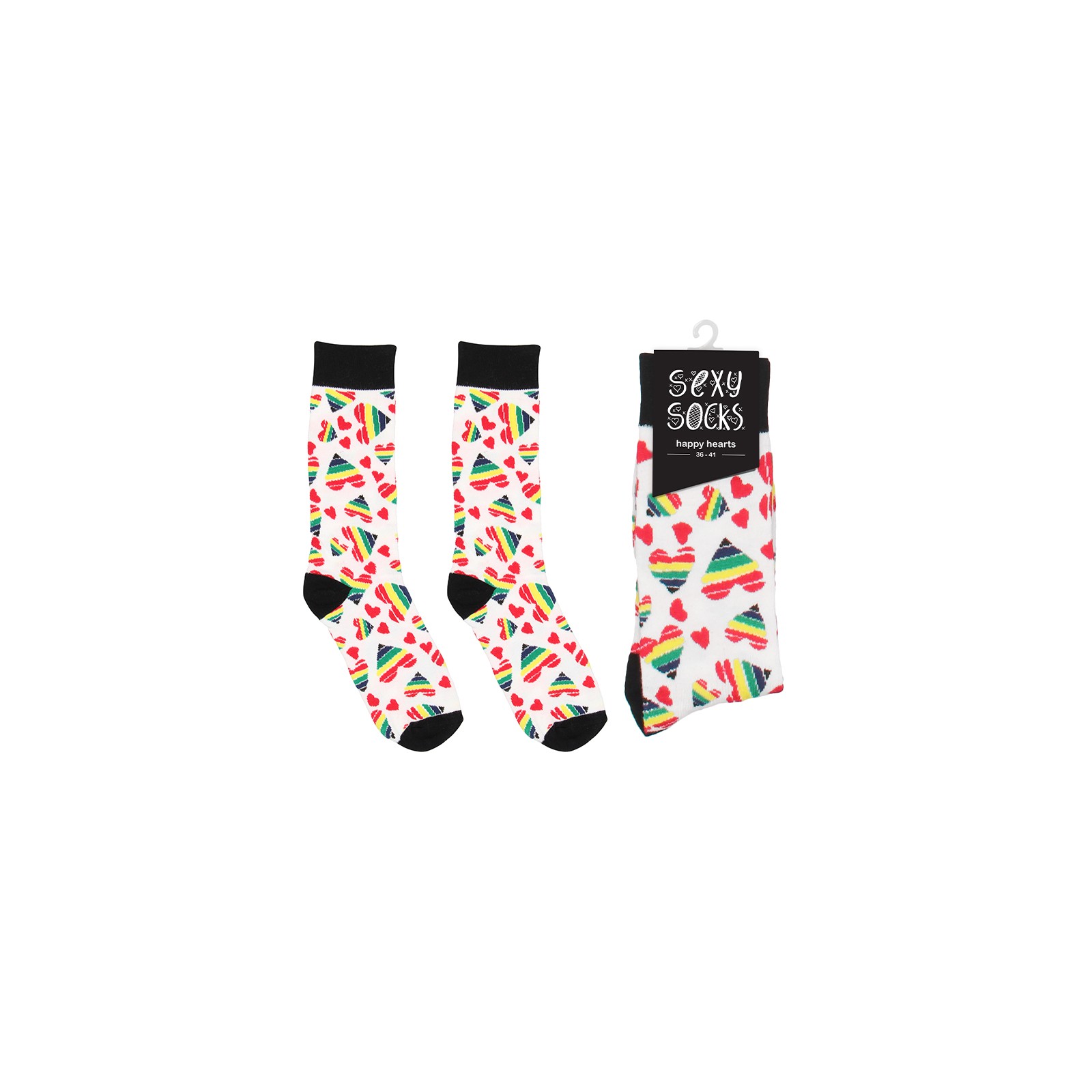 Shots Sexy Socks Happy Hearts S/M