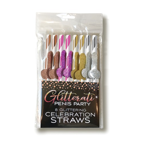 Glitterati Penis Party Straws 8-Pack - Fun Party Accent