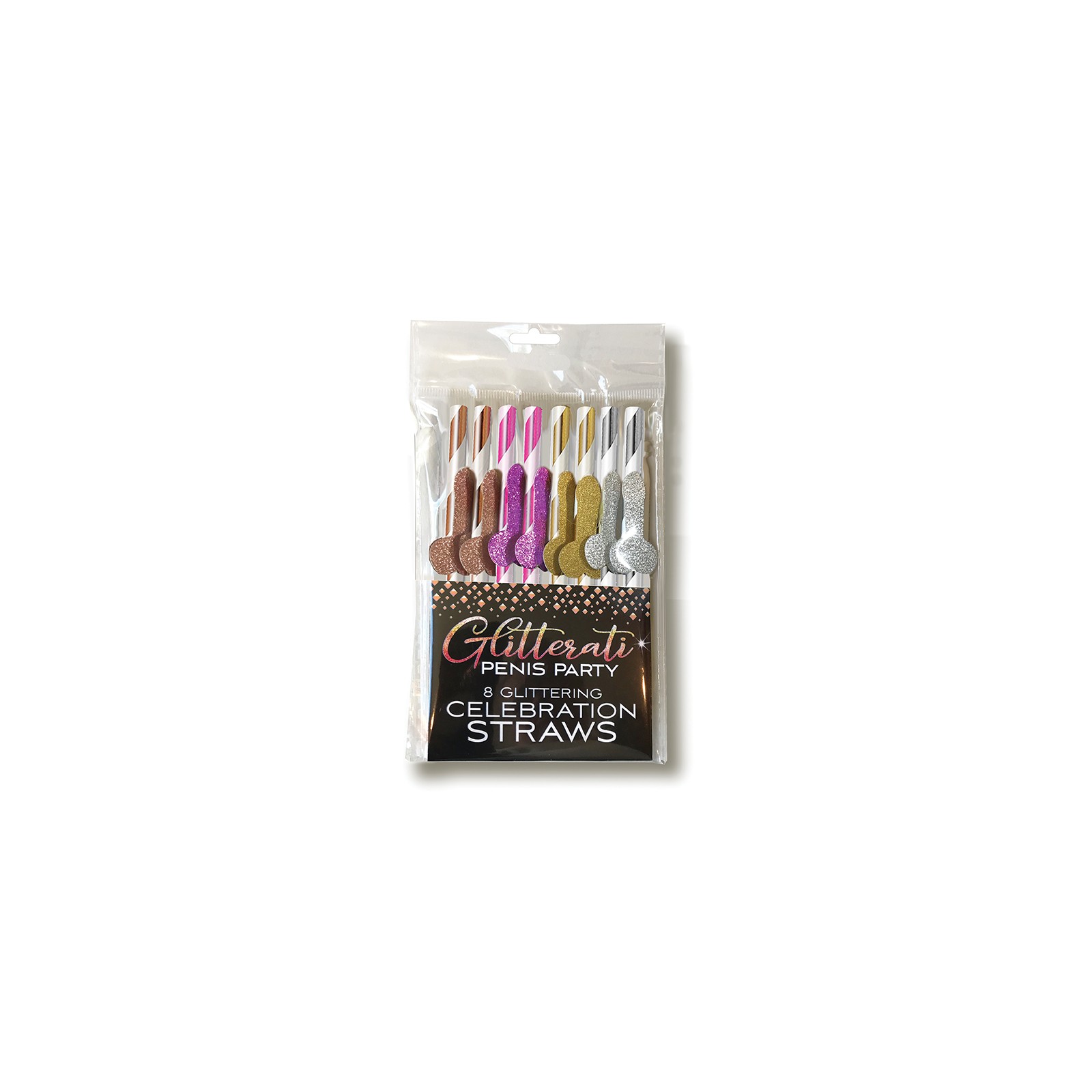 Glitterati Penis Party Straws 8-Pack - Fun Party Accent