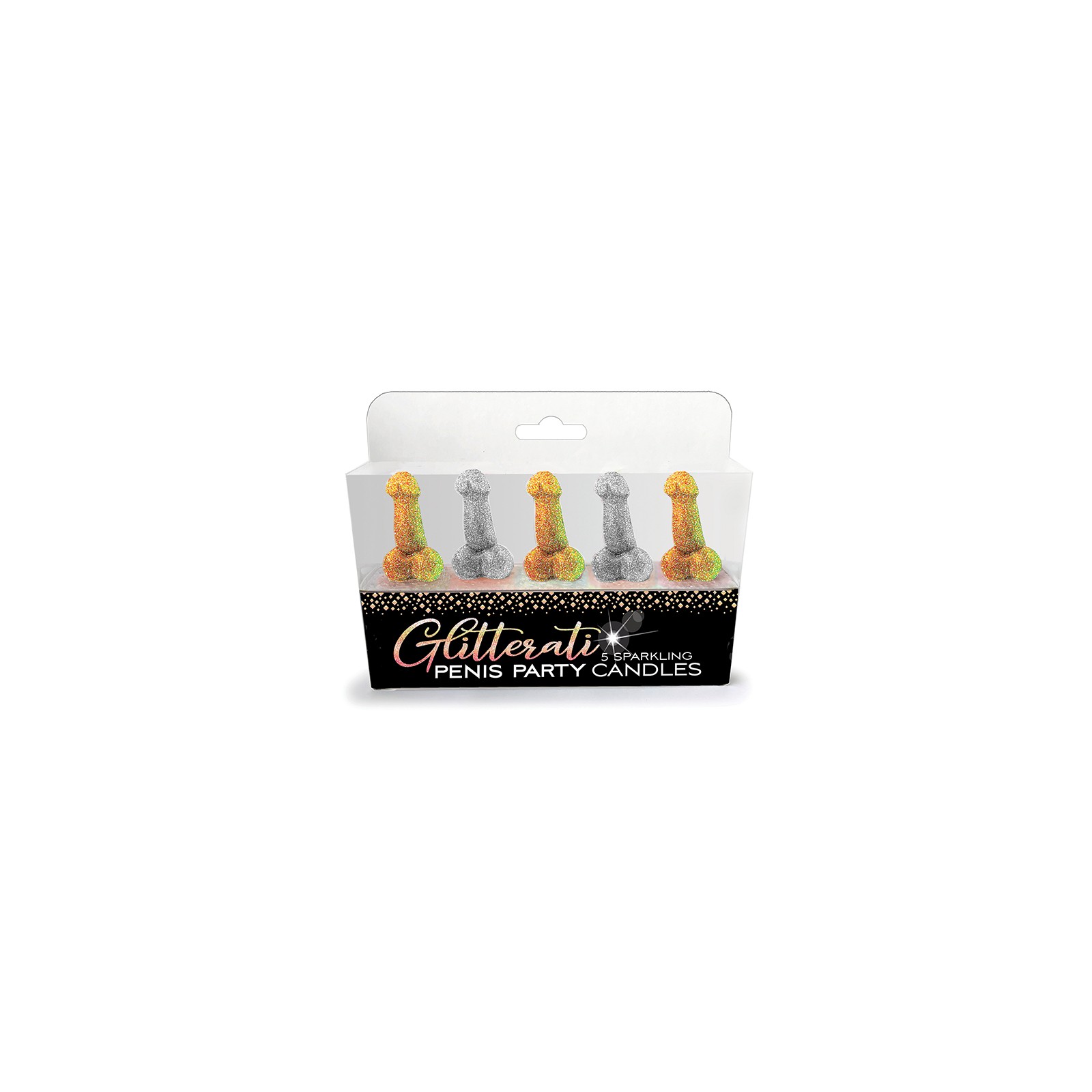 Glitterati Penis Party Sparkling Candles 5-Pack