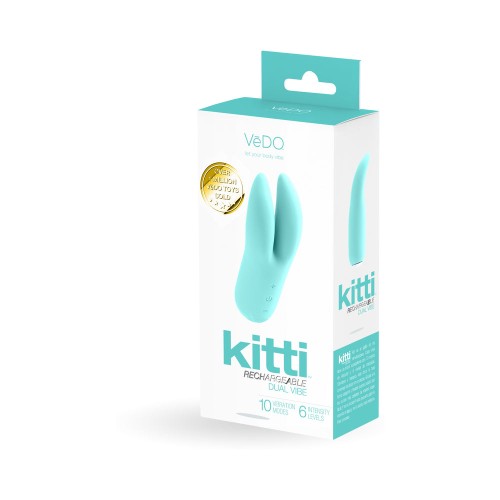 Vibrador Doble Tease Me Vedo Kitti Turquesa