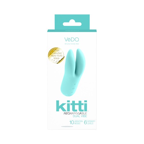 Vibrador Doble Tease Me Vedo Kitti Turquesa