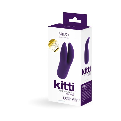 Vibrador Doble Recargable Vedo Kitti Púrpura