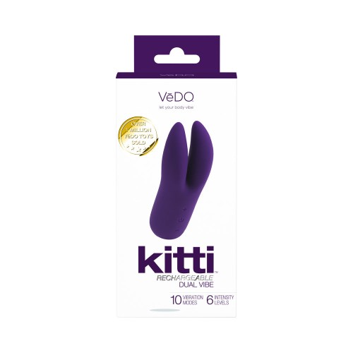 Vibrador Doble Recargable Vedo Kitti Púrpura