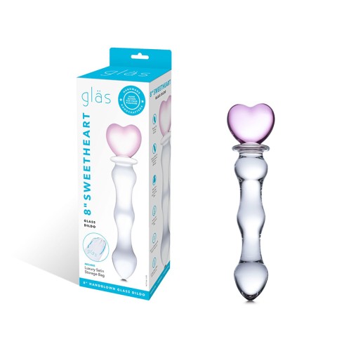 Dildo de Vidrio Sweetheart con Mango Rosa - Diseño Único