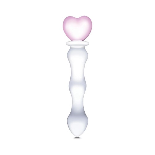 Dildo de Vidrio Sweetheart con Mango Rosa - Diseño Único