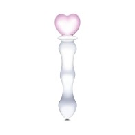 Dildo de Vidrio Sweetheart con Mango Rosa - Diseño Único