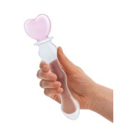 Dildo de Vidrio Sweetheart con Mango Rosa - Diseño Único