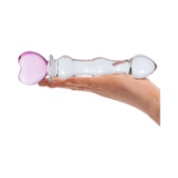 Dildo de Vidrio Sweetheart con Mango Rosa - Diseño Único