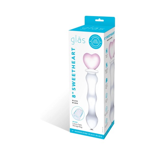 Dildo de Vidrio Sweetheart con Mango Rosa - Diseño Único