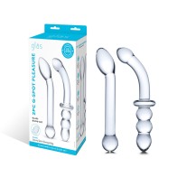 2-Piece G-Spot Pleasure Glass Dildo Set