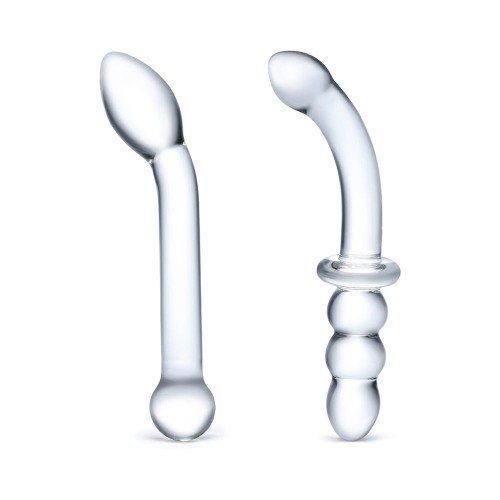 2-Piece G-Spot Pleasure Glass Dildo Set