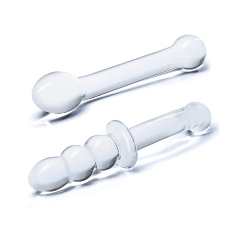 2-Piece G-Spot Pleasure Glass Dildo Set