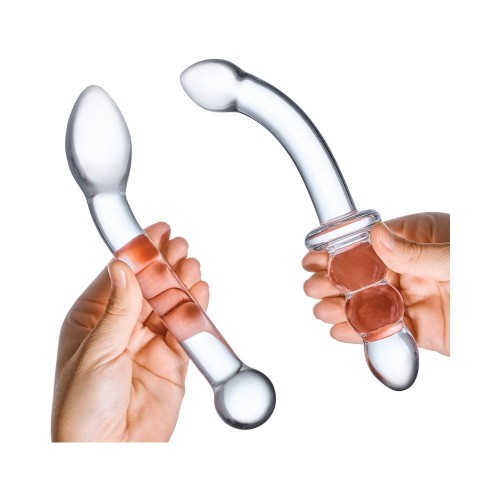 2-Piece G-Spot Pleasure Glass Dildo Set