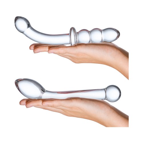 2-Piece G-Spot Pleasure Glass Dildo Set