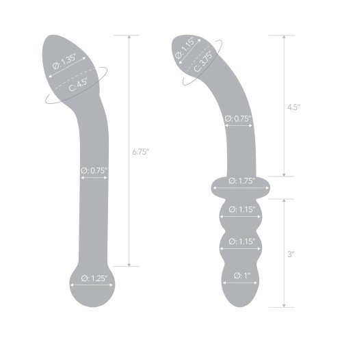 Set de Dildos de Vidrio para G-Spot de 2 Piezas