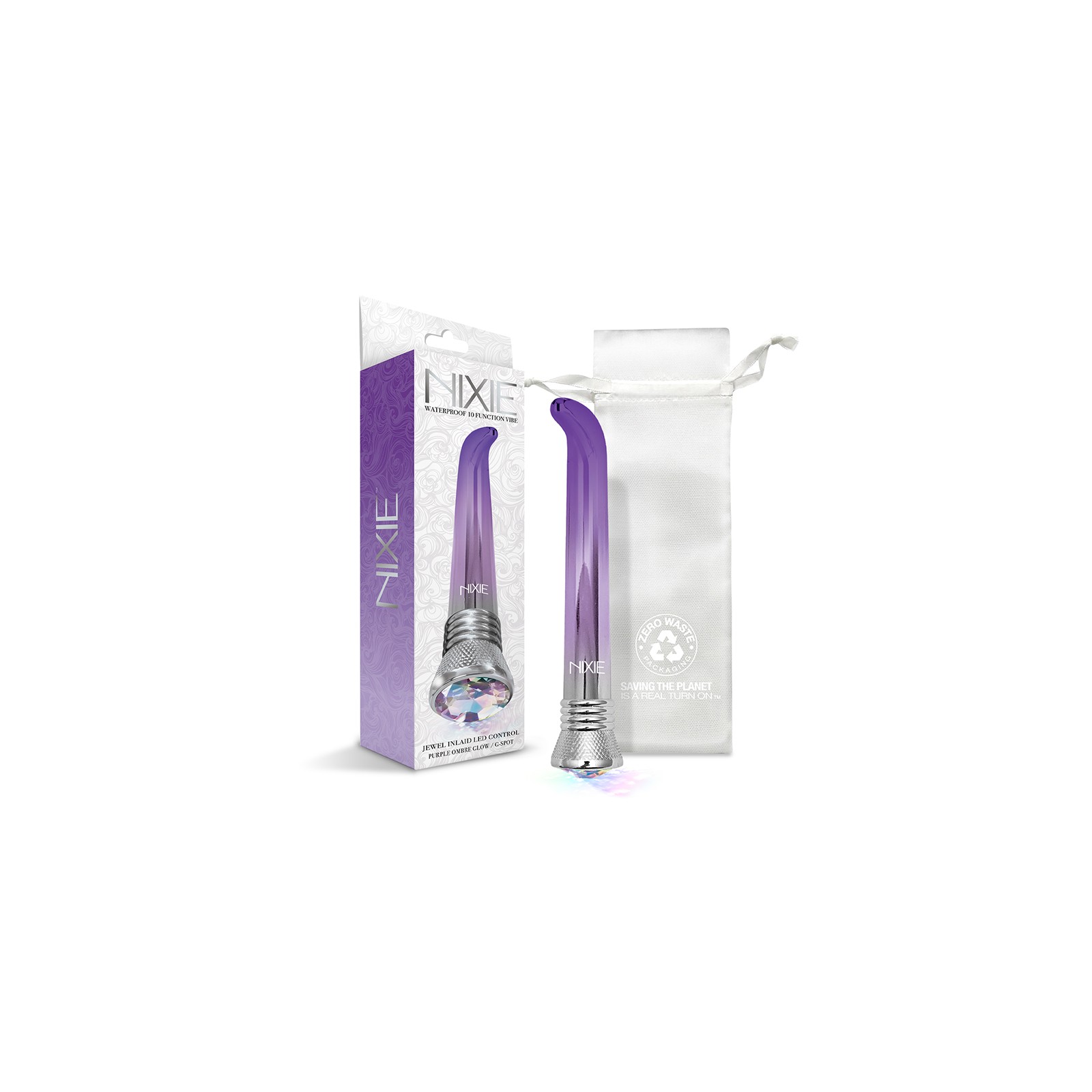 Vibrador G-Spot Impermeable Nixie 10 Funciones - Morado Ombre Glow