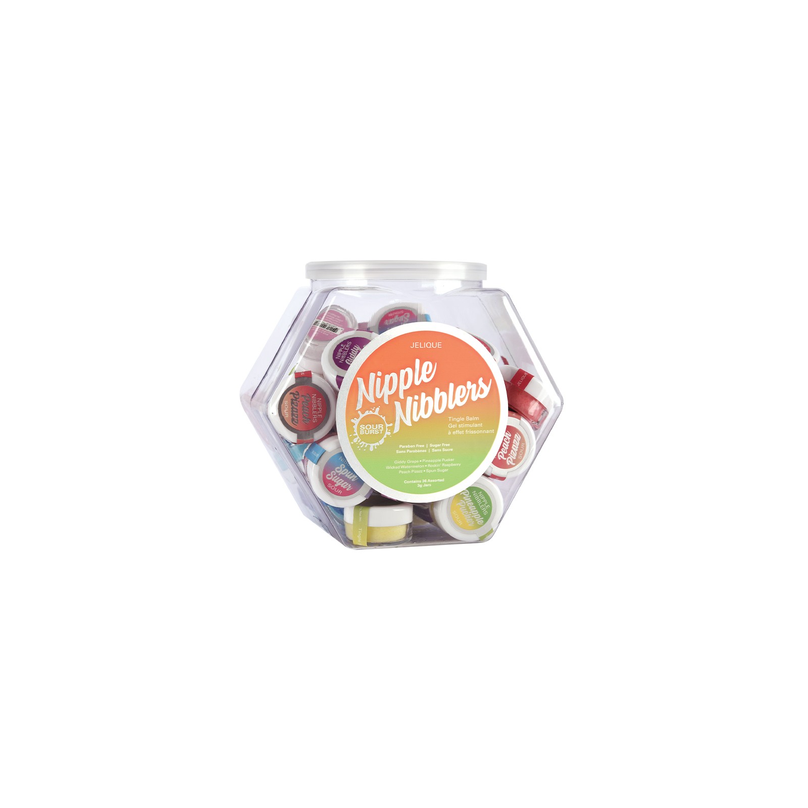 Jelique Nipple Nibbler Sour Balm Assorted - Display Bowl