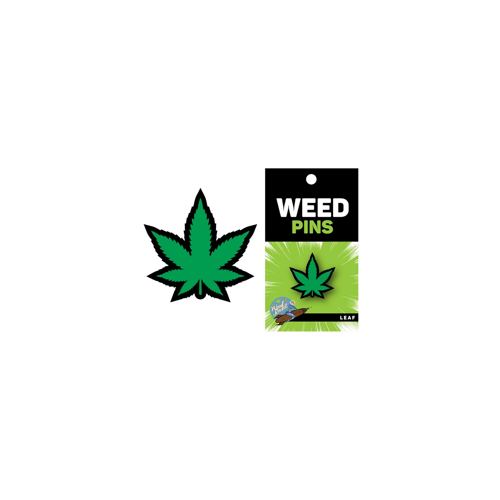 Weed Pin Green Marijuana Leaf