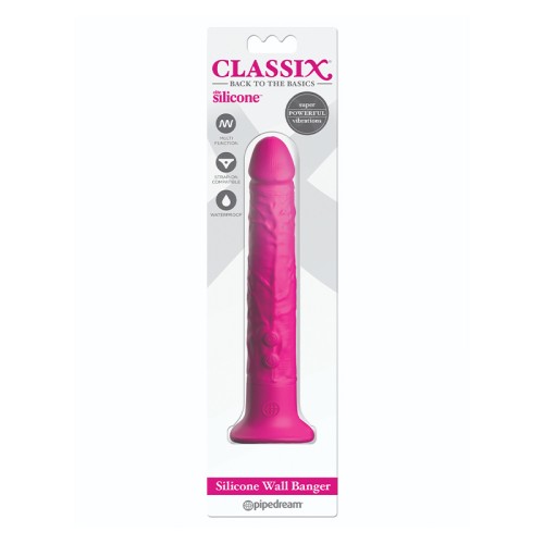 Dildo Vibrador Realista de Silicona Wall Banger Con Succión Rosa Pipedream Classix