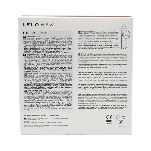 Condones de látex lubricados LELO HEX Original 36-Pack