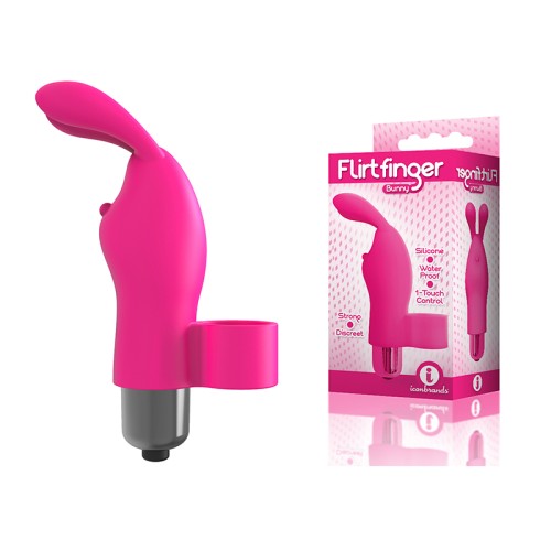 Vibrador de Dedo Conejito Flirt 9's Rosa - Cosquilleo y Juego