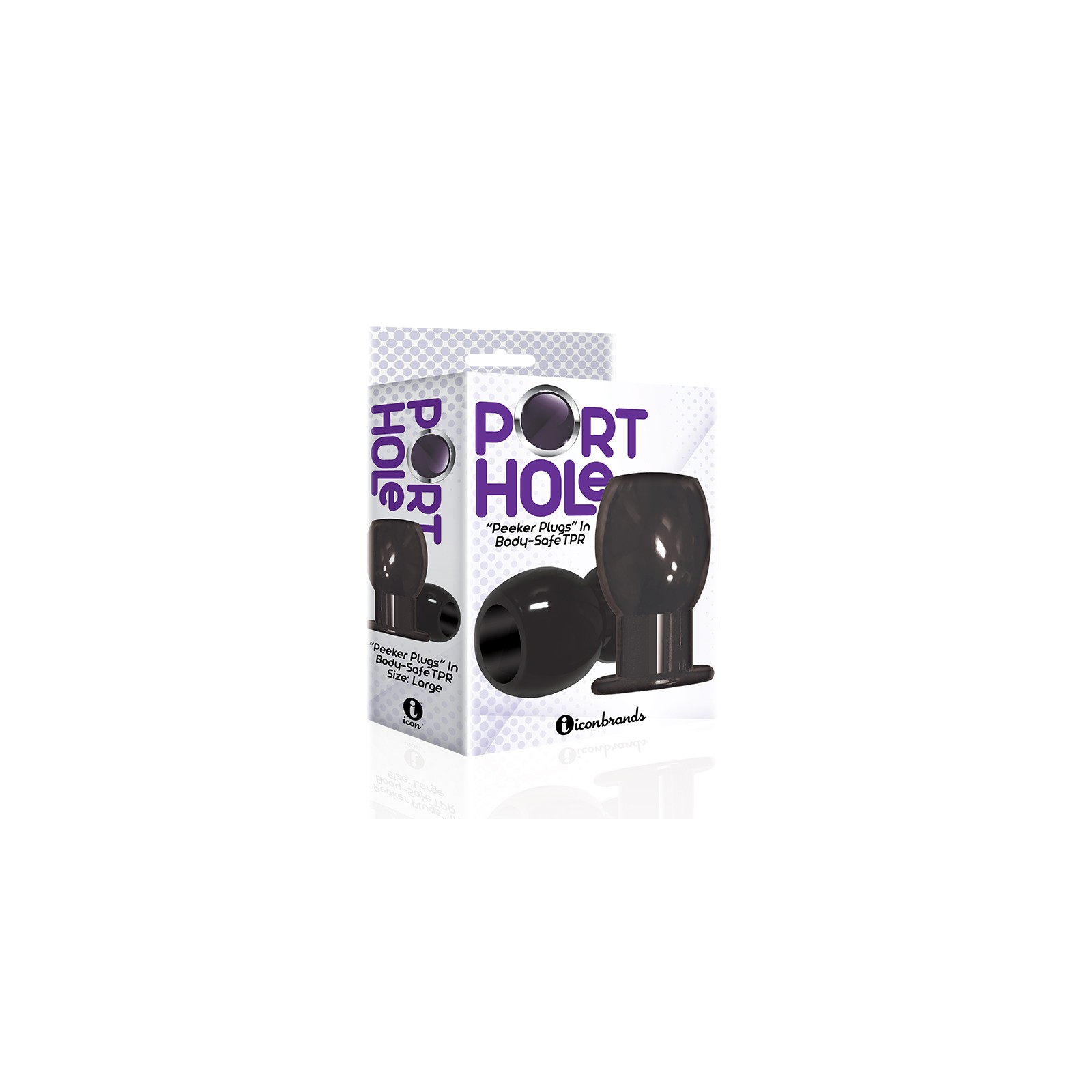 The 9-Inch Port Hole Hollow Butt Plug - Black