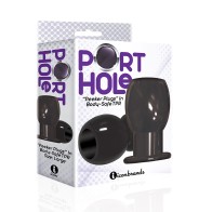 The 9-Inch Port Hole Hollow Butt Plug - Black