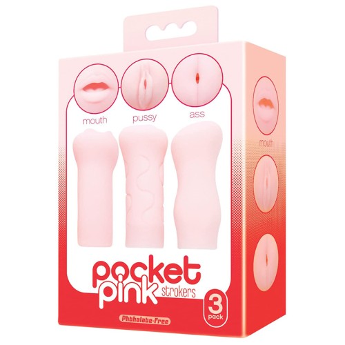 Trío de Mini Masturbadores Pocket Pink - La Mejor Experiencia de Placer