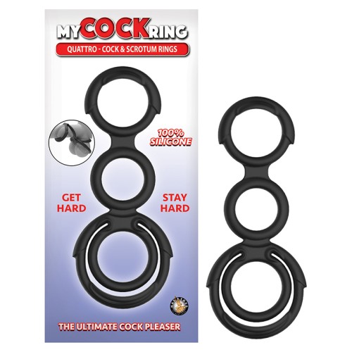 Anillos para Pene y Escroto Quattro Negro