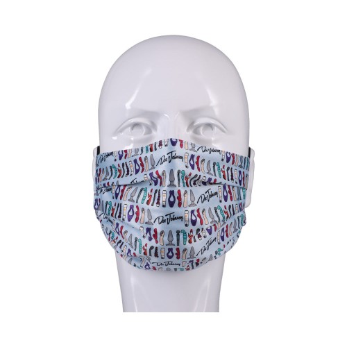 Mascarilla Reversible Patrón de Juguetes Azul para Seguridad