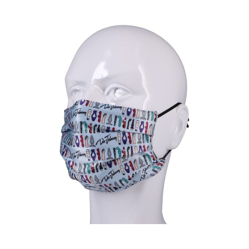 Mascarilla Reversible Patrón de Juguetes Azul para Seguridad