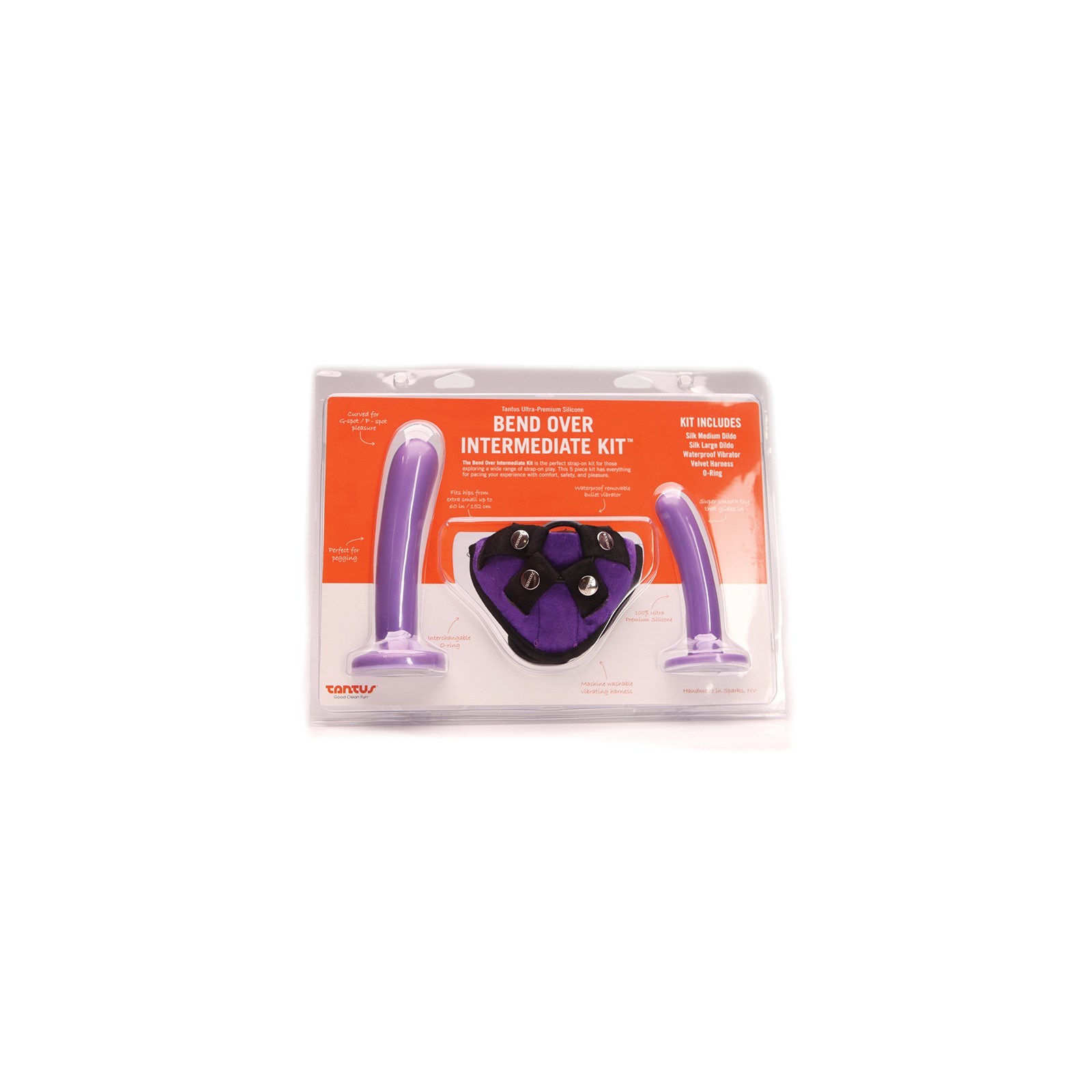 Tantus Bend Over Kit Intermedio de Arnés Strap-On Lila - Diversión Máxima