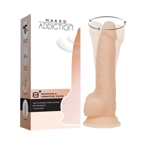 Naked Addiction Dong Rotativo y Vibrante 8 in.