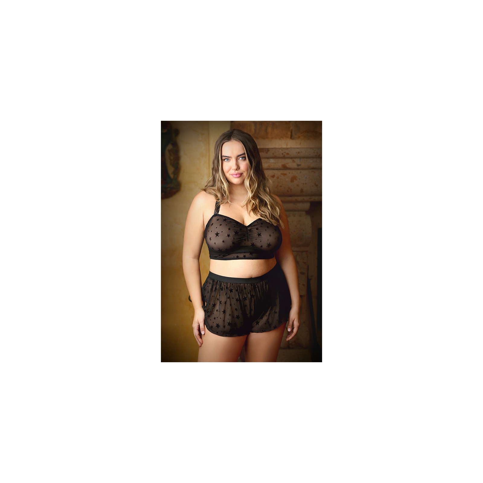 Fantasy Lingerie Curve Nova Halter Top & Shortie Set