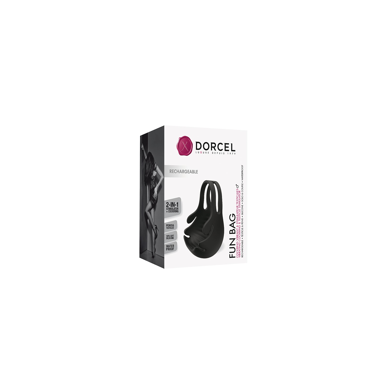 Dorcel Fun Bag Rechargeable Cockring & Testicle Stimulator Black