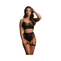 Le Desir Bliss Fishnet Bra and Panty Set - Two Piece Set