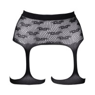 Le Desir Bliss Fishnet Garter Belt with Kiss Pattern