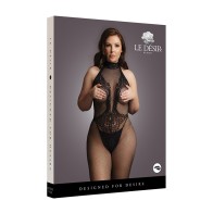 Le Desir Fishnet and Lace Bodystocking Black