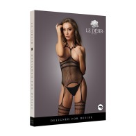 Le Desir Strappy Bodystocking Black O/S