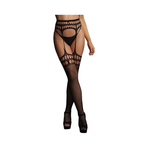 Le Desir Fishnet Garterbelt Stockings