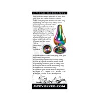 Evolved Rainbow Metal Anal Plug with Gemstone Base - Small