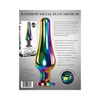 Evolved Rainbow Metal Anal Plug - Colorful Pleasure