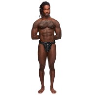 Male Power Tanga de Cuero Taurus Negro OS