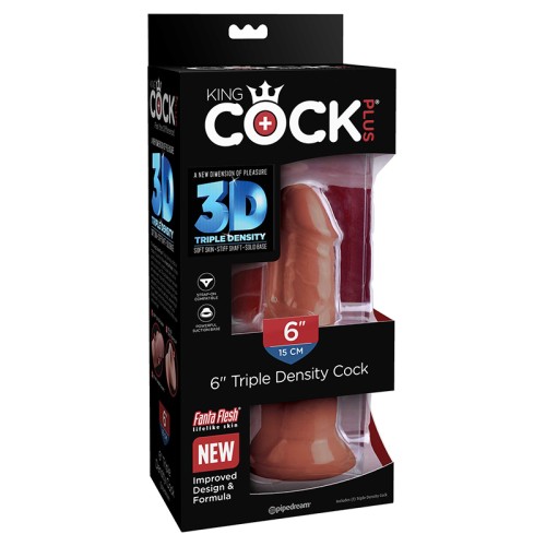 Pipedream King Cock Plus 6 in. Triple Density Cock Realistic Dildo