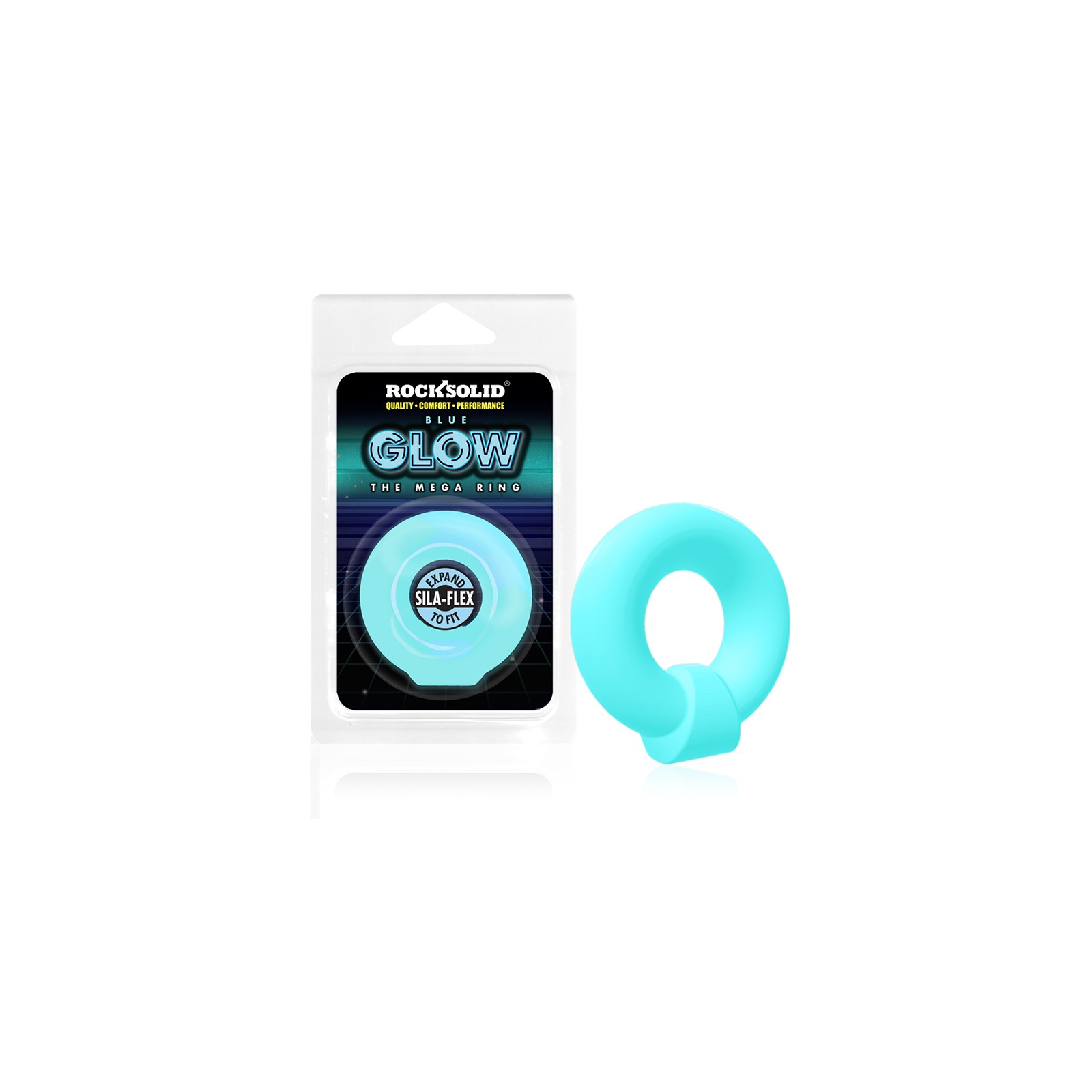 Rock Solid Sila-Flex Glow-in-the-Dark Mega Ring Blue