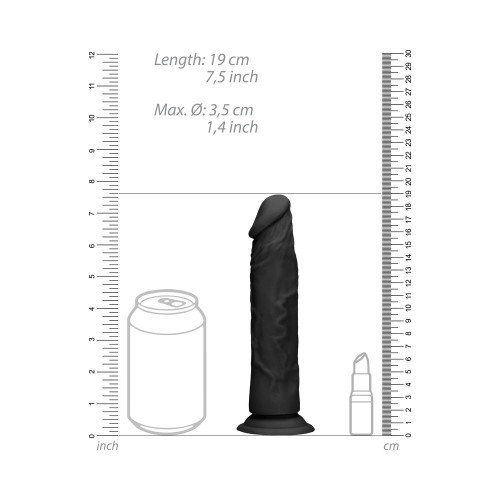 Dildo Realista 7 in. RealRock Negro