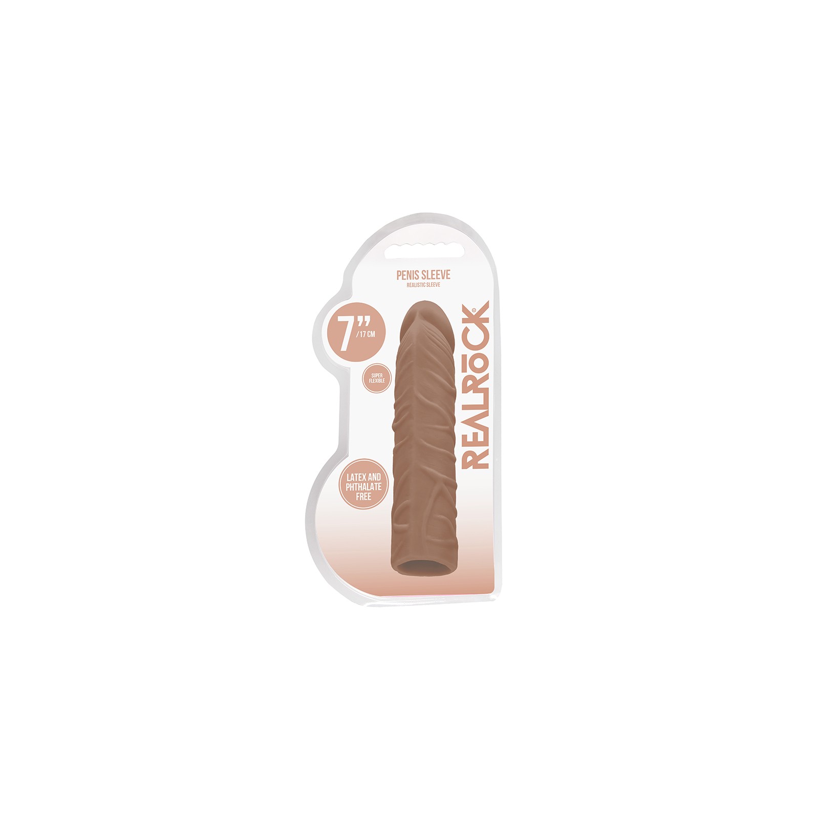 Extensor de Pene Realista RealRock Veteado 7 in. Tan