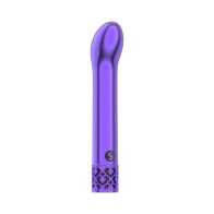 Vibrador Bullet Curvado Recargable Royal Gems Purpura