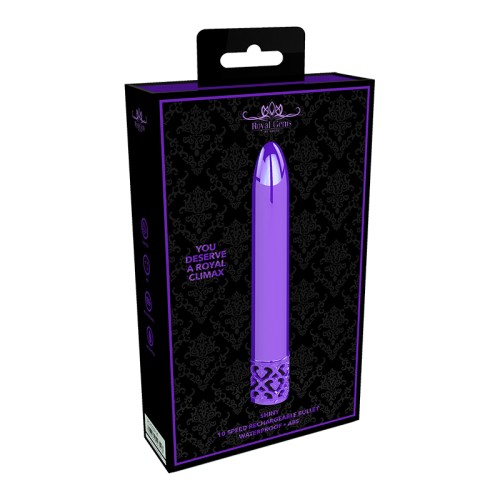 Royal Gems Shiny Rechargeable Bullet Vibrator Purple